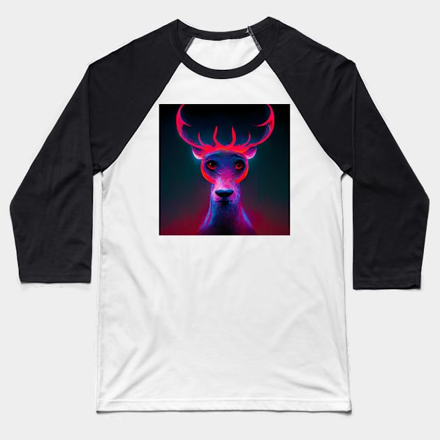 Psychedelic Deer Baseball T-Shirt by RichieDuprey